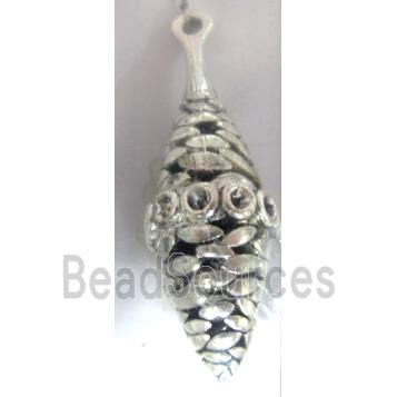 Hollow Tibetan Silver pendant, lead free and nickel free