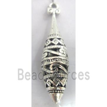 Hollow Tibetan Silver pendant, lead free and nickel free