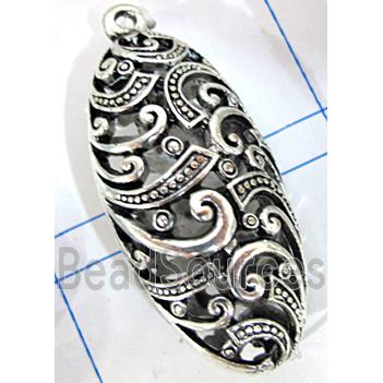 Hollow Tibetan Silver pendant, lead free and nickel free