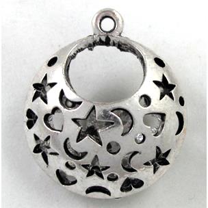 Hollow Tibetan Silver pendant, lead free and nickel free