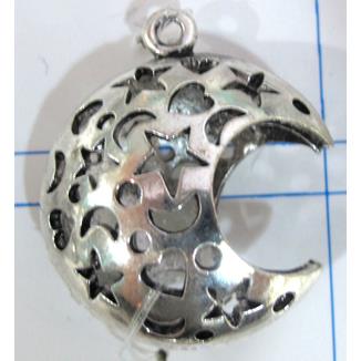 Tibetan Silver moon pendants, Non-Nickel