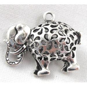 Tibetan Silver Elephant pendants, Non-Nickel