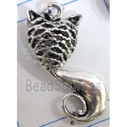 Tibetan Silver cat pendants, Non-Nickel