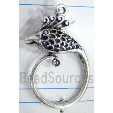 Hollow Tibetan Silver pendant, lead free and nickel free