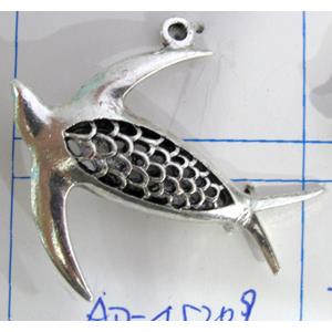 Tibetan Silver Dolphin pendants, Non-Nickel