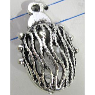 Hollow Tibetan Silver pendant, lead free and nickel free