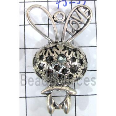 Rabbit Charm, Tibetan Silver pendants, Non-Nickel