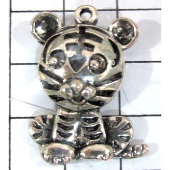 Hollow Tibetan Silver tiger pendant, lead free and nickel free