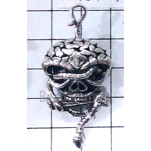 Hollow Tibetan Silver pendant, lead free and nickel free