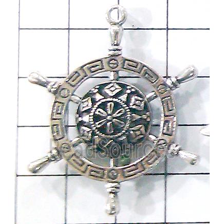 Hollow Tibetan Silver pendant, lead free and nickel free