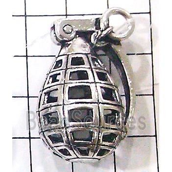 Hollow Tibetan Silver pendant, lead free and nickel free