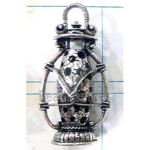 Hollow Tibetan Silver pendant, lead free and nickel free