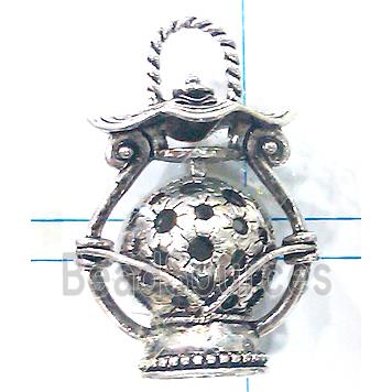 Hollow Tibetan Silver pendant, lead free and nickel free