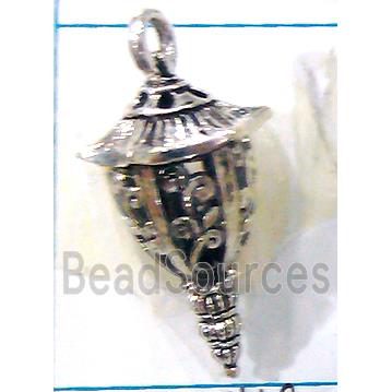 Hollow Tibetan Silver pendant, lead free and nickel free