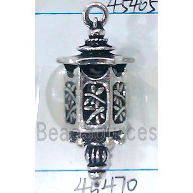 Hollow Tibetan Silver pendant, lead free and nickel free