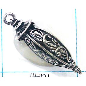 Hollow Tibetan Silver pendant, lead free and nickel free