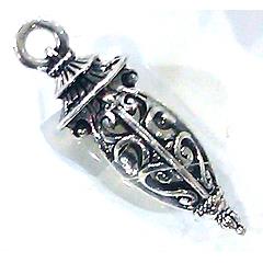 Hollow Tibetan Silver pendant, lead free and nickel free