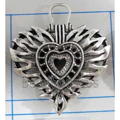 Hollow Tibetan Silver pendant, lead free and nickel free