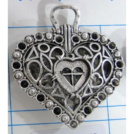 Hollow Tibetan Silver pendant, lead free and nickel free