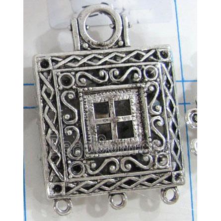 Hollow Tibetan Silver pendant, lead free and nickel free