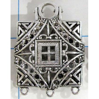 Hollow Tibetan Silver pendant, lead free and nickel free