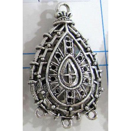 Hollow Tibetan Silver pendant, lead free and nickel free