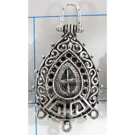 Hollow Tibetan Silver pendant, lead free and nickel free