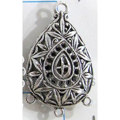 Hollow Tibetan Silver pendant, lead free and nickel free