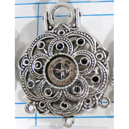 Hollow Tibetan Silver pendant, lead free and nickel free