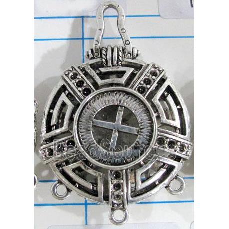 Hollow Tibetan Silver pendant, lead free and nickel free