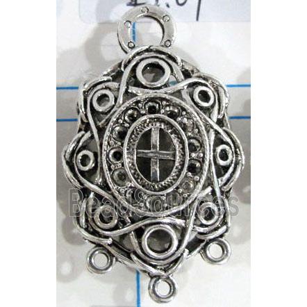 Hollow Tibetan Silver pendant, lead free and nickel free