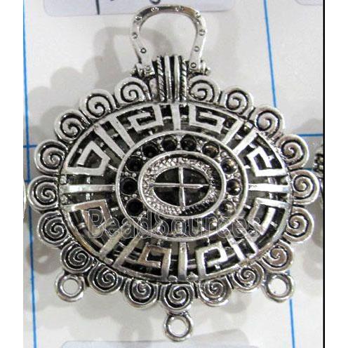 Hollow Tibetan Silver pendant, lead free and nickel free