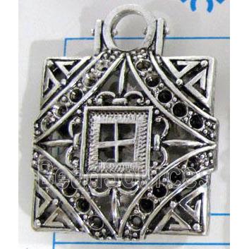 Hollow Tibetan Silver pendant, lead free and nickel free