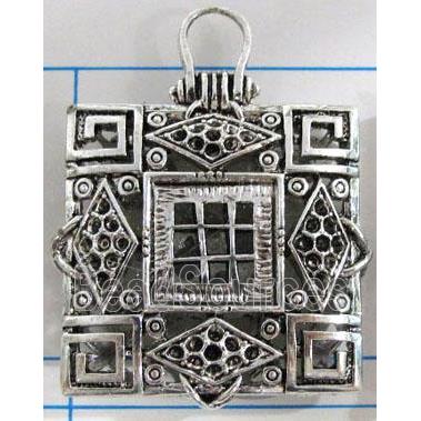 Hollow Tibetan Silver pendant, lead free and nickel free