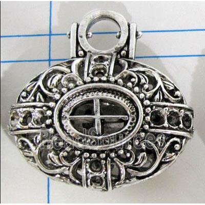 Hollow Tibetan Silver pendant, lead free and nickel free