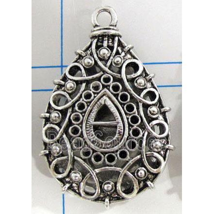 Hollow Tibetan Silver pendant, lead free and nickel free