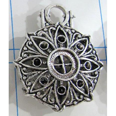 Hollow Tibetan Silver pendant, lead free and nickel free