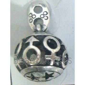 lead free and nickel free Tibetan Silver hollow pendant