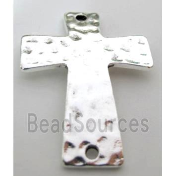 tibetan silver zinc hammered cross connector