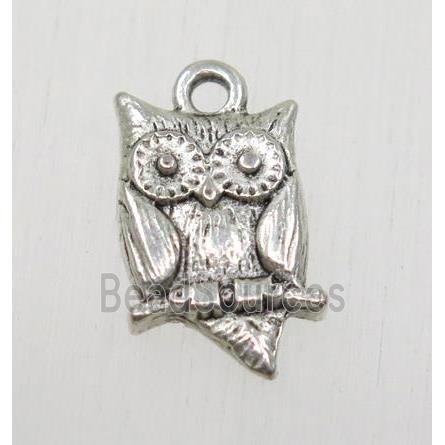 tibetan silver owl pendant, non-nickel