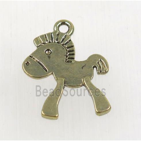 tibetan silver horse pendant, non-nickel, bronze