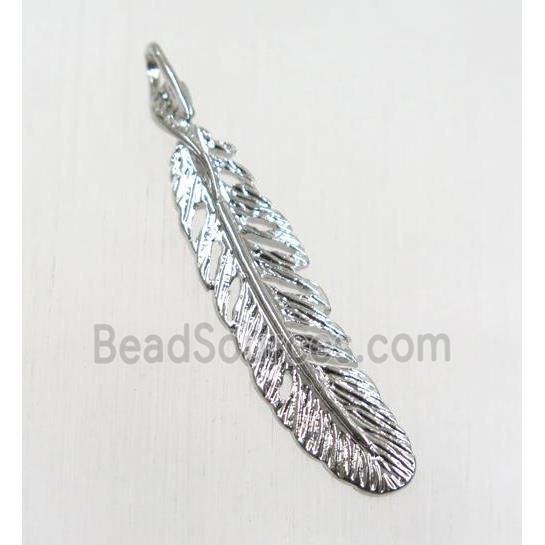 tibetan silver feather pendants, non-nickel