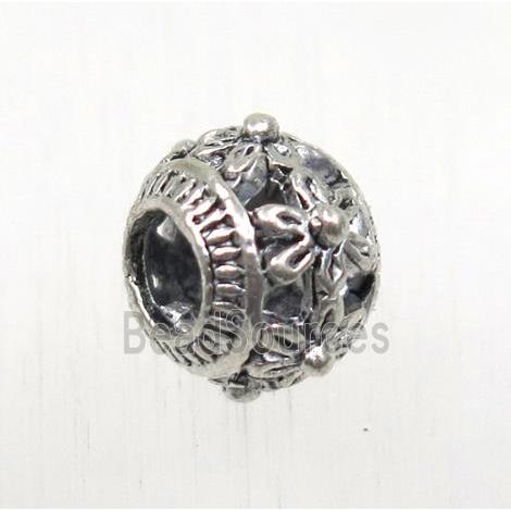 round tibetan silver beads, non-nickel