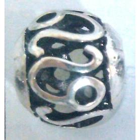 Tibetan Silver Beads, hollow, lead free and nickel free