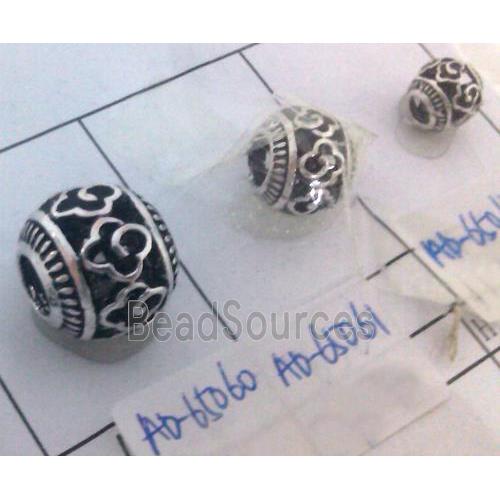 round tibetan silver hollow beads, lead free and nickel free