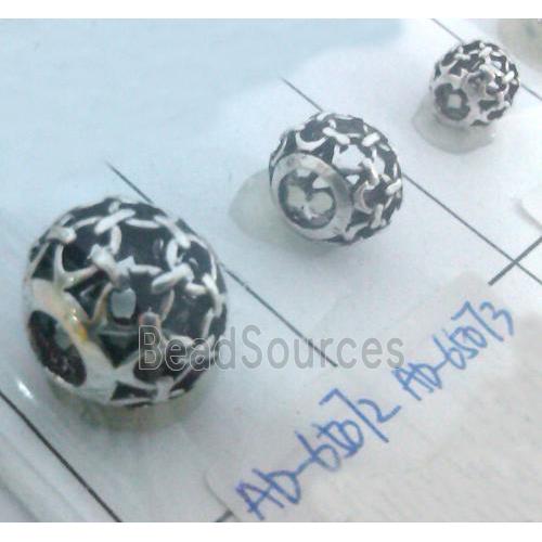 round tibetan silver hollow beads, lead free and nickel free