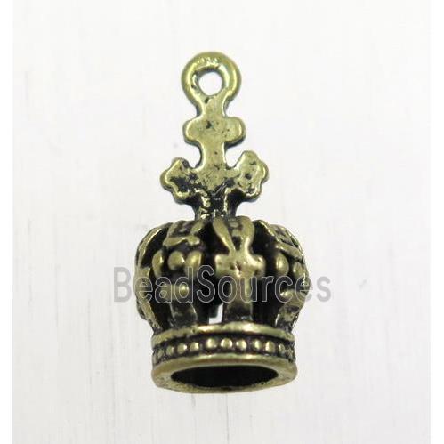 tibetan silver crown pendant, non-nickel, bronze