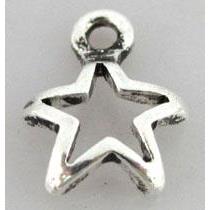 Tibetan Silver star pendant, lead free and nickel free