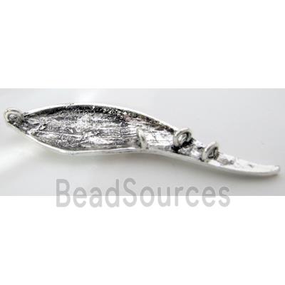 leaf, Tibetan Silver pendant, Non-Nickel