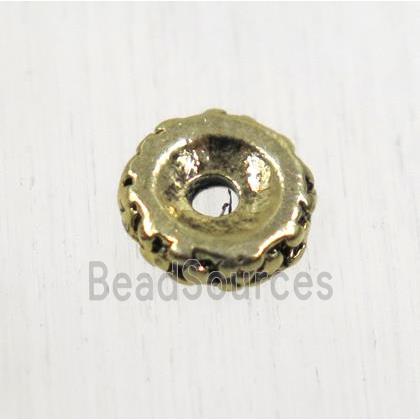 tibetan silver zinc beadcap, non-nickel, antique gold